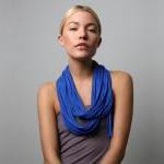 Circle Scarf Necklace - Infinity Loop Scarves - Blue Necklush